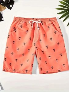 Shorts One-Pieces 2024 Summer New Childrens Shorts Cool Hawaiian Style Printed Boys Board Shorts Boys Adult Beach Shorts Swimming Sports Pants Clothing WX5.22