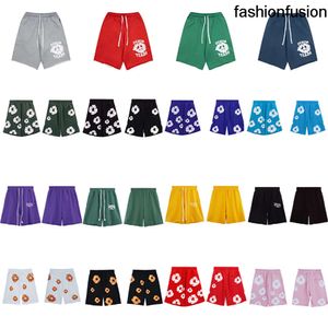 Designer Mens Hip Hop Personality Foam Donut Kapok Sports Shorts Flame Print New Loose And Womens Short US Size S-XL 001