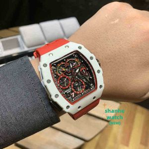 RM Watch Date Luxury Mens Mechanics Watch Wristwatch Business Leisure RM50-04 Automatisk mekanisk keramisk fodral Red Tape Mens E