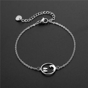 Pulseira de casal feminino nova versão coreana de menino simples mão na pulseira de aço inoxidável