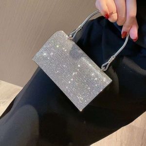 Novo diamante incrustado portátil feminino de ponta ocidental diam pequeno ktv diagonal straddle festão de festa, bolsa de vestido