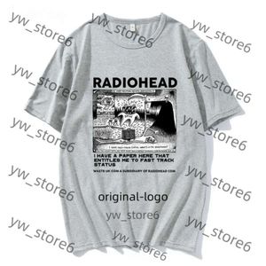 Herren T-Shirts Radiohead T-Shirt Vintage Hip Hop Rock Band Grafisches T-Shirt Streetwear 90s Baumwollkomfort Kurzärmel Unisex tee 1f2e