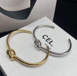 Designer Knotning Armband Enkel armband med armband Manschett för kvinnor Fashion Gold Silver Armband Smycken Högkvalitativ bröllopsälskare gåva