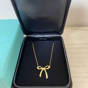 Designer's Brand high-end bow necklace 925 sterling silver butterfly pendant single neck chain collar collarbone non fading