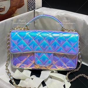 Mini -Handtasche mit oberen Griff Crossbody Bag 10A Mirror Quality Designertasche für Frauen Patent Leder Abendbeutel mit Kiste C033A