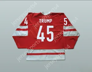 Custom Donald Trump 45 CCCP Russia Red Hockey Jersey Notícias Falsas Top Stitched S-M-L-XL-XXL-3XL-4XL-5xl-6xl