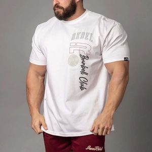 Männer Mode hochwertige 100% Baumwolle Kurzarm Turnhalle T-Shirts Männer Fitness Muskel Sport Tee Shirts 240513