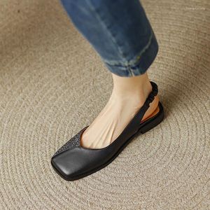 Casual Shoes PU SYTCHED Vävt Mesh Square Toe Muller Style Sandals Platform Heel Elastic Strap Feet Sexy Women's
