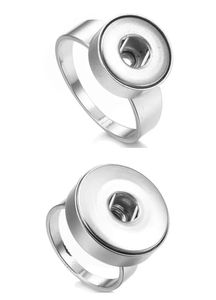 Stal nierdzewna 12 mm 18 mm Button Button Pierścień Dopasuj wymienne przyciski Snaps Women Men Jewelry