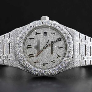 Zegarek na rękę Diamentowy zegarek Hip Hop Diamond Count Cut All Diake Dostosowanie VVS1 Ręcznie robione diamentowe zegarek dla męskiej Diamond Watch 339e