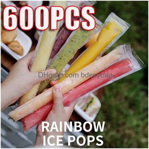 Diğer içecek eşyaları tek kullanımlık buz popsicle kalıp torbaları bpa zer zip contaları ile yoğurt çubuğu meyve smoothies şeker pops del oTb5m damla