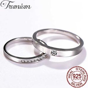 Couple Rings Trumium 925 Sterling Silver Ring Couple Bijoux Engagement Wedding Finger Ring Sparkling Zircon Jewelry Valentines Day Gift S2452301