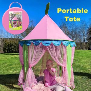 Składane tipi dzieci księżniczka zamek Play House Outdoor Beach Namiot Tiepee Portable Toy Namioty dla dzieci Prezenty dla dziewczynki