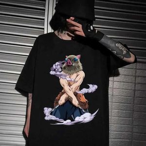 Erkek Tişörtler Erkek Anime Anime T-Shirt Şeytan Killer Blade Hashihira Innosuke Kısa Kollu Hip-Hop Japon Sokak Tarzı Büyük Boy Tişört S2452322