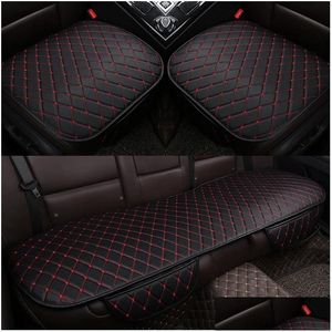 Car Seat Covers Ers Leather Er Set Front Rear Backseat Cushion Chair Protector Mat Pad Interior Accessoriescar Drop Delivery Automobil Ota5T