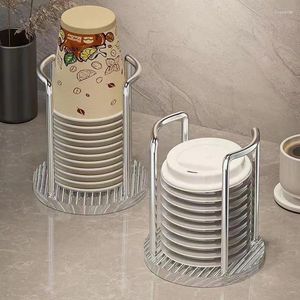 Kancalar tek kullanımlık fincan depolama rafı kağıt tutucu metal demir paslanmaya dayanıklı basit stil drenaj mutfak organizatör
