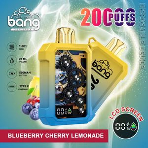 Mais recente design bang 20000 bufks com tela LED Buttom ajustável 25ml líquido vendendo ola