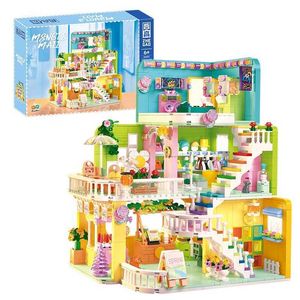 Blocks Creative mini store game room market shopping center building block Play House clothing assembling blocks girl toys H240523