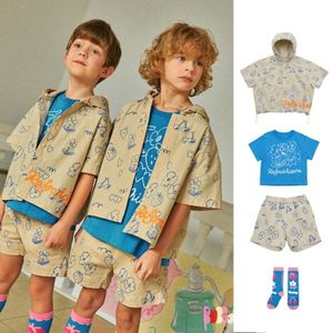 2024 Summer Baby Fashion Cartunon Stampa T-Shirt Shorts Shorts Cardigan Boy Girl Girl Sports Set Kids Clothes L2405