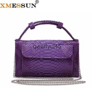 Cross BodyFashion Fashion Purple Snake Padrão Bolsa de Crossbody Sacos para Mulheres 2024 Bola de ombro de Lady Summer Feminina Bolsa de Viagem H240523