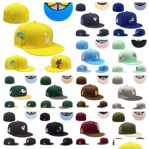 Snapbacks mais recentes chapéus equipados Designer Baseball Hat All Teams Logo Cotton Cotton Black Bordery Border Street Street Outdoor Sports Men tamanhos Misture Otmgi