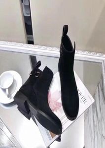 Fashionville 2019081701 Matte Soede Black Geneine Leather Belt Boxle Flat Boots2113933