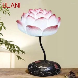 Tischlampen Ulani zeitgenössische Lotus -Lampe Chinesische Stil Wohnzimmer Schlafzimmer Tee Kunststudium dekoratives Licht