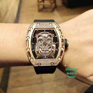 RM Watch Date Luxury Mens Mechanics Watches Wristwatch Wine Barrel Leisure Business Watch RM052 Helautomatisk mekanisk MEI Gold CA