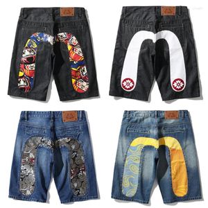 Herr jeans sommarshorts designer tryckt smal rak tidvatten