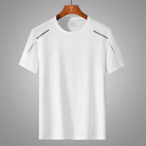 Summer Mens T Shirts Tees Shirt Breattable Snabbtorkning Solid Color Sportwear Printed Round Neck Men T-shirt Ice Silk Kort ärm Big Size M-5XL 1C1 2440D