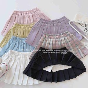 Skirts Skirts 2024 Spring/Summer Childrens Half Skirt Childrens Edition Baby Folded Shorts Baby Skirt WX5.21
