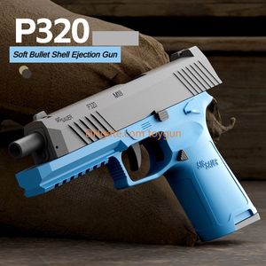 P320 Soft Bullets Toy Gun Blow Back Shell Ejected Launcher Outdoor Cs Pubg Game Prop Foam Dart Look Real Moive Prop Collection Birthday Gifts for Boys Fidgets Toys