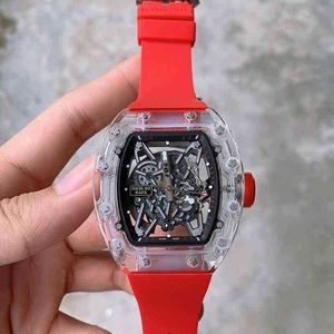 Ręcznie Richamill Data Speisure 35-0 Automatyczne 2 Mechaniczne M. Zegarek Business Watch Crystal Case Taśma Męska