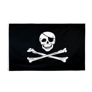 Creepy Randged starsze Jolly Roger Skull Cross Bones Pirate Flag do domowych sztandarów ogrodowych dekoracje poliester dhl fy6049 0523