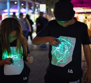 Ebaihui Olluminated Interactive Glow Men Men Tshirts в темной картине граффити для традиции.