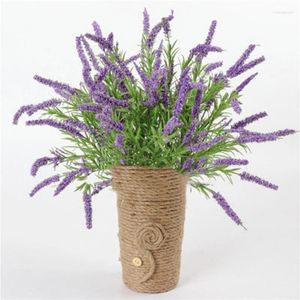 Dekorative Blumen 1 Stück Simulation schöne lange Zweige der Lavendel Hochzeit Dekoration Haus frischer Windgrün -Pflanze