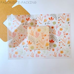 Blumendruck handgefertigter Seifenpapier durchscheinend Wachspapier Öko -Geschenkverpackungspapier Geschenkpapier 100pcs/Los