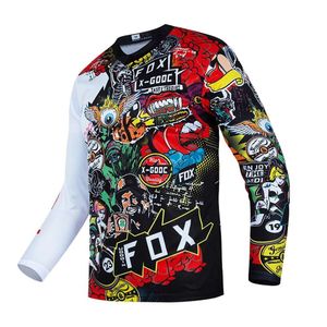 0AS5 Men's T-shirts Foxplast Motocross Jersey Quick Drying Long Sleeve Downhill Mountain Bike Mtb Shirts Offroad Motorcycle Clothing