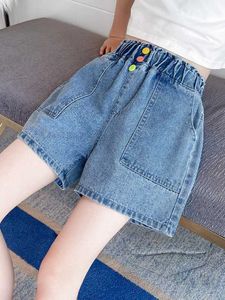 Shorts Shorts Girls summer casual multicolored button up denim shorts WX5.22