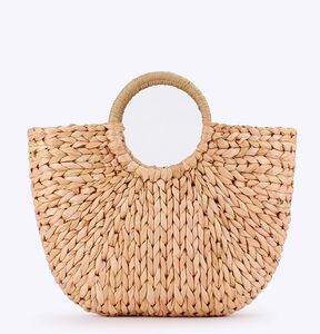 Дизайнер- Женщины Винтажная ротантная сумочка женщина-богемные летние пляжные сумки соломенные сумки Lady Simple Sweef Sack Casual Made Big Tote SS3032