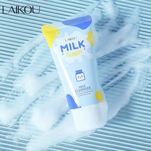 LAIKOU Milk Facial Cleanser Scrub Deep Cleaning Exfoliating Cream Rich Face Wash Cleaner Oil Control Brightening Skin Care 240515