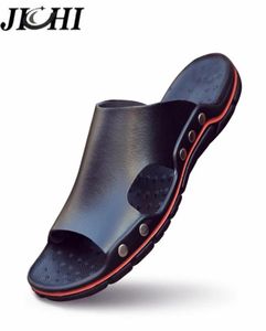 Scarpe da uomo estate di alta qualità jichi in pelle da spiaggia da spiaggia per le pantofole casual leggero maschio esterno scarpe adulte di grandi dimensioni 48 2103011084230