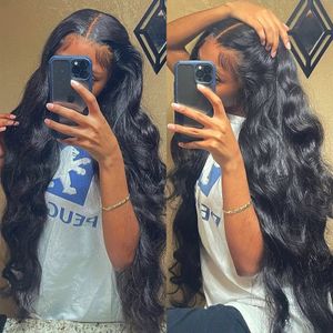30inch 13x4 Body Wave Lace Front Wig Human Hair PrePlucked Brazilian Human Hair Lace Frontal Wigs For Women 4x4 Lace Closure Wig 240515