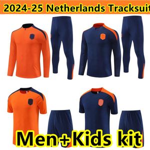 Nederländerna Tracksuits Jerseys 2024 2025 Mens Kids Football Tracksuit Kits 24 25 Alvarez Tadic Bergwijn Men Jersey Boys Soccer Training Kit Shirts Suit Child Sets