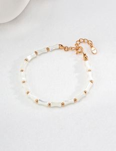 2024 NY DESIGNER BEADED Sterling Silver Bamboo Knot Form Horseshoe and Shell Armband Exquisite and Simple Fashion Trendy Luxury Jewely High Quality Armband
