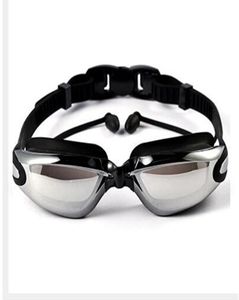 Goggles Swimming Professional Silicone Myopia Antifog UV Swimming Accessoarer med öronpropp för män Kvinnor Diopter Sports Eyewear5134466