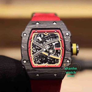 RM Watch Date Luxury Wristwatch Wine Barrel Watch R RM67-02 Series Automatisk mekanisk kolfiberband
