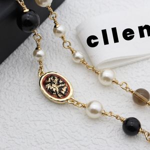 Jewelry Necklaces white Plated 925 Silver Graduated Luxury Brand Designers Letters Geometric Famous Women Round Crystal Rhinestone Gold 689896