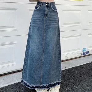 Юбки летнее уличное стиль грубая экрана юбка корейская версия женщин ретро повседневная высокая талиня с высокой талией.