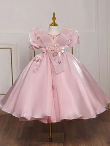 Flower Puffy Dress for Girls Children Pageant Dresses Kids First Communion Vestidos Teenagers Weddings Bridesmaid Robe L2405